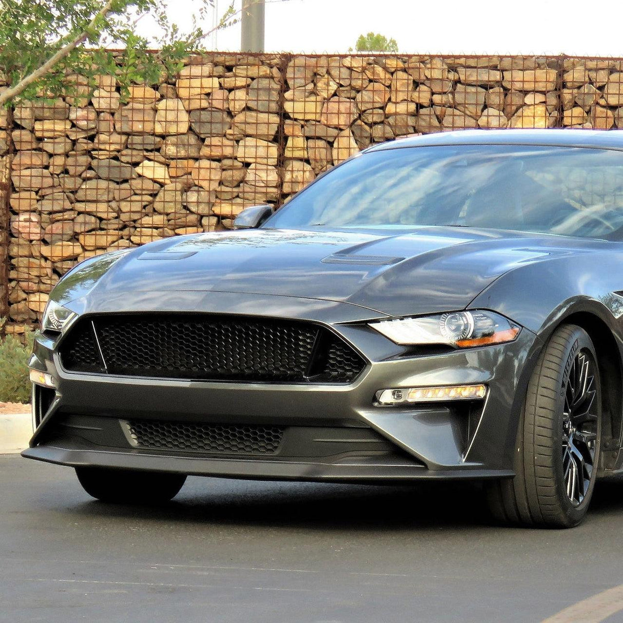 Spec-D Front Lip Splitter Ford Mustang GT/EcoBoost S550 (2018-2019) Black