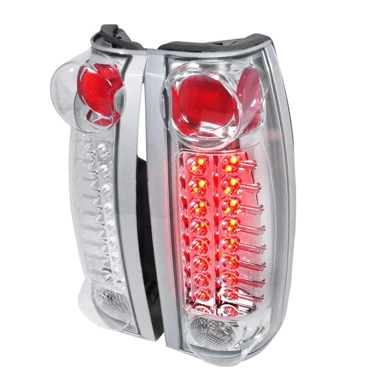 Spec-D Altezza Tail Lights Chevy Blazer Full Size / GMC Jimmy (1992-1993-1994) Chrome / Black