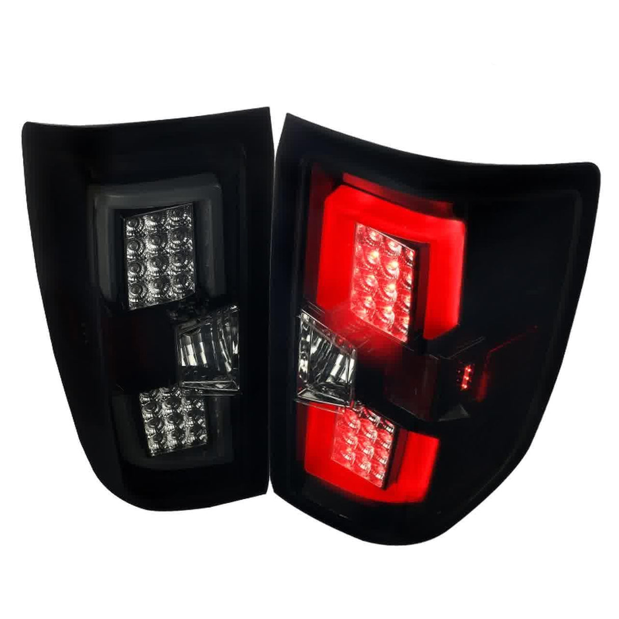 Spec-D LED Tail Lights Silverado (14-17) Sierra (15-17) w/ Red LED U-Bar Black or Chrome