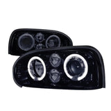 Spec-D Projector Headlights VW Golf MK3 / Cabrio (93-98) Halo LED - Black or Chrome