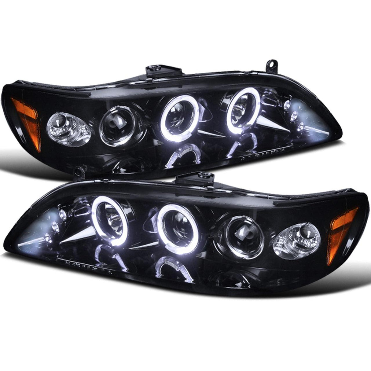Spec-D Projector Headlights Honda Accord (98-02) w/ Dual LED Halo - Black or Chrome