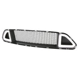Spec-D Grill Ford Mustang S550 (15-22) Black ABS Mesh Grille w/ Dual LED Light Bar