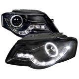 Spec-D Projector Headlights VW Passat (06-10) Halo w/ LED Bar Black or Chrome