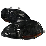 Spec-D OEM Replacement Headlights Honda Civic EK (96-98) JDM Euro Black or Chrome