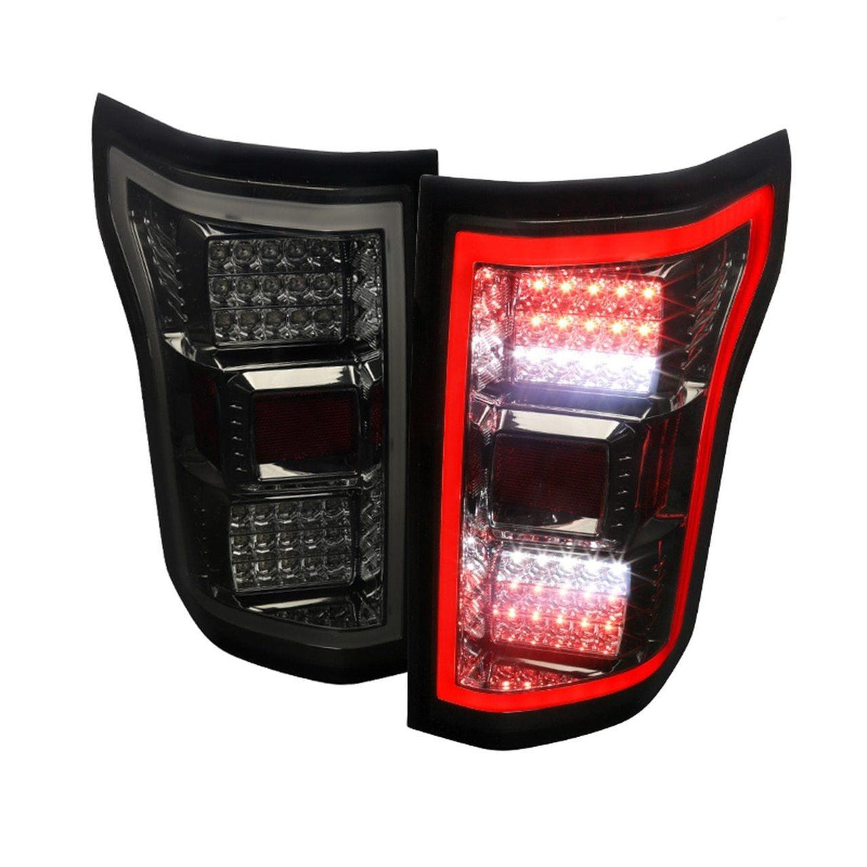 Spec-D Tail Lights Ford F150 (2018-2019-2020) Fiber Optic LED - Black / Smoke / Clear