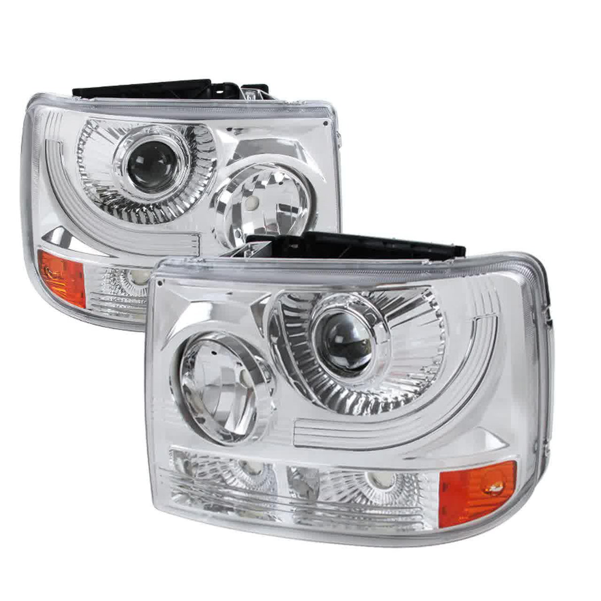 Spec-D Projector Headlights Silverado (99-02) Tahoe/Suburban (00-06) w/ Bumper Lights -  Black or Chrome