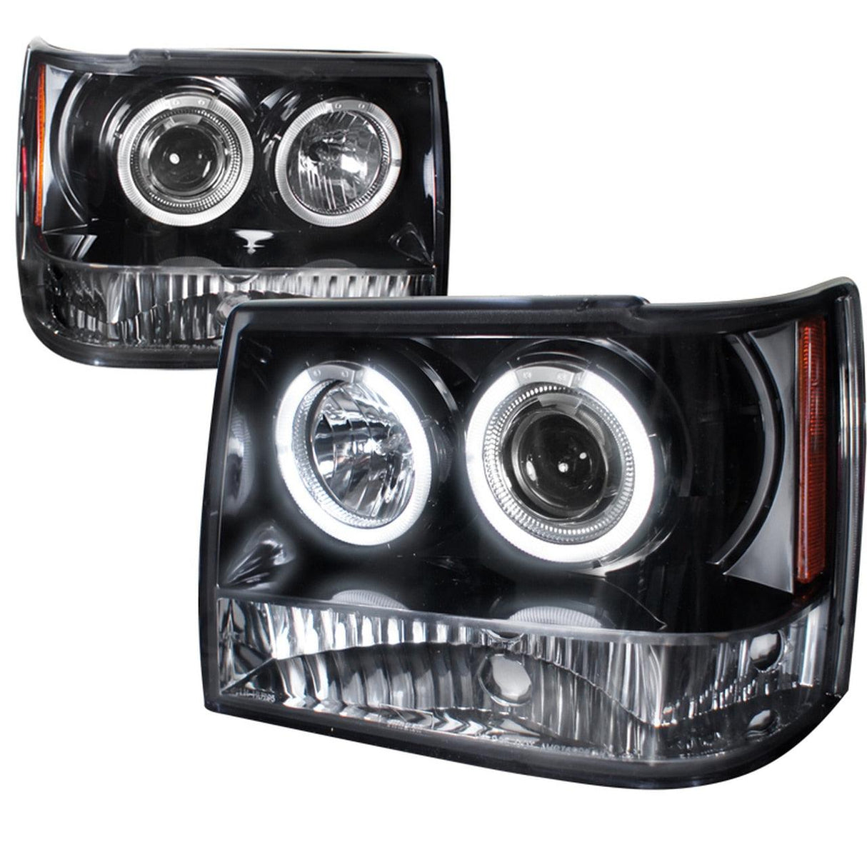 Spec-D Projector Headlights Jeep Grand Cherokee (92-96) LED Halo - Black or Chrome