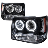 Spec-D Projector Headlights Jeep Grand Cherokee (92-96) LED Halo - Black or Chrome