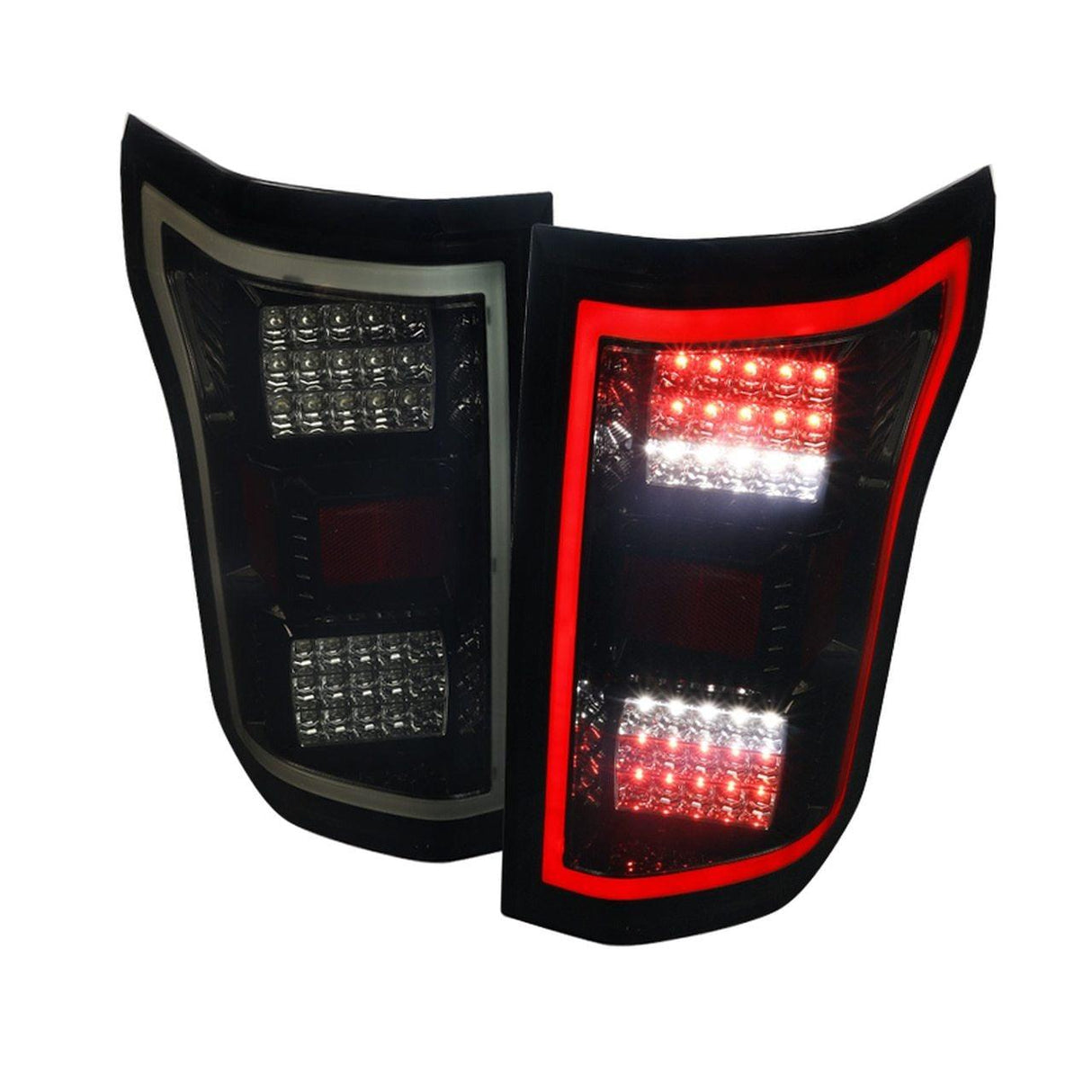 Spec-D Tail Lights Ford F150 (2018-2019-2020) Fiber Optic LED - Black / Smoke / Clear