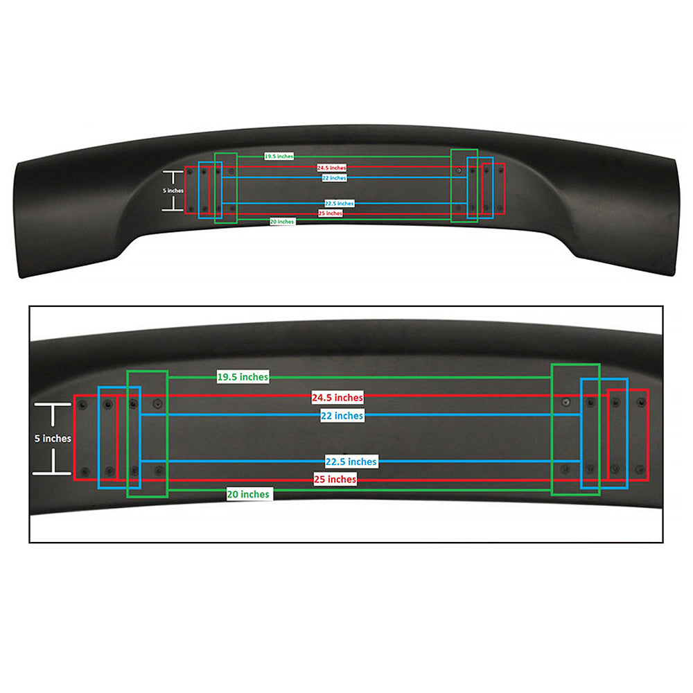 Universal 57 Inches JDM GT Type Black Adjustable Trunk Spoiler ABS