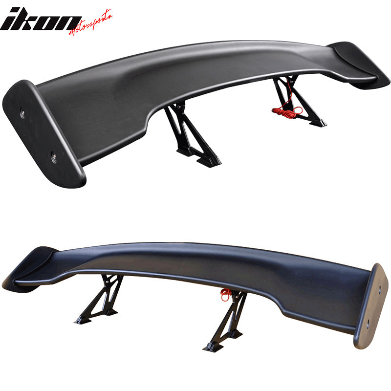 Universal 57in GT Trunk Spoiler & LED Brake Light Black ABS