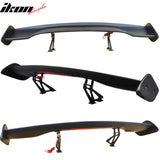 Universal 57in GT Trunk Spoiler & LED Brake Light Black ABS