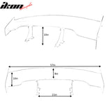 Universal 57" JDM GT RS Style 3D Rear Trunk Spoiler Wing Carbon Fiber