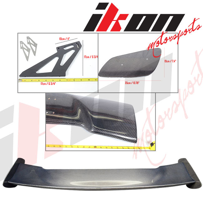 Universal 57" JDM Racing GT RS Carbon Fiber Trunk Spoiler W/ Brackets