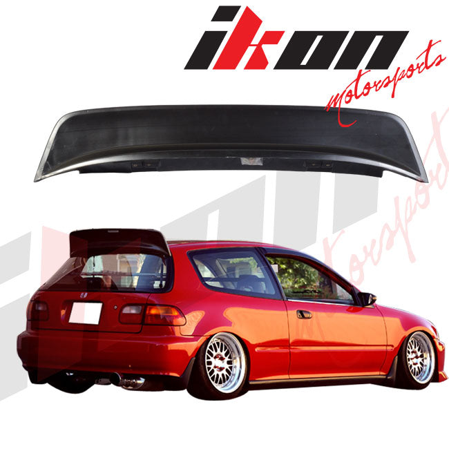 Fits 92-95 Civic 3Door BYS PU Front Bumper Lip Spoiler + Roof Spoiler