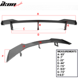 Universal Fitment 3 Post Unpainted Black Rear Spoiler Wing ABS