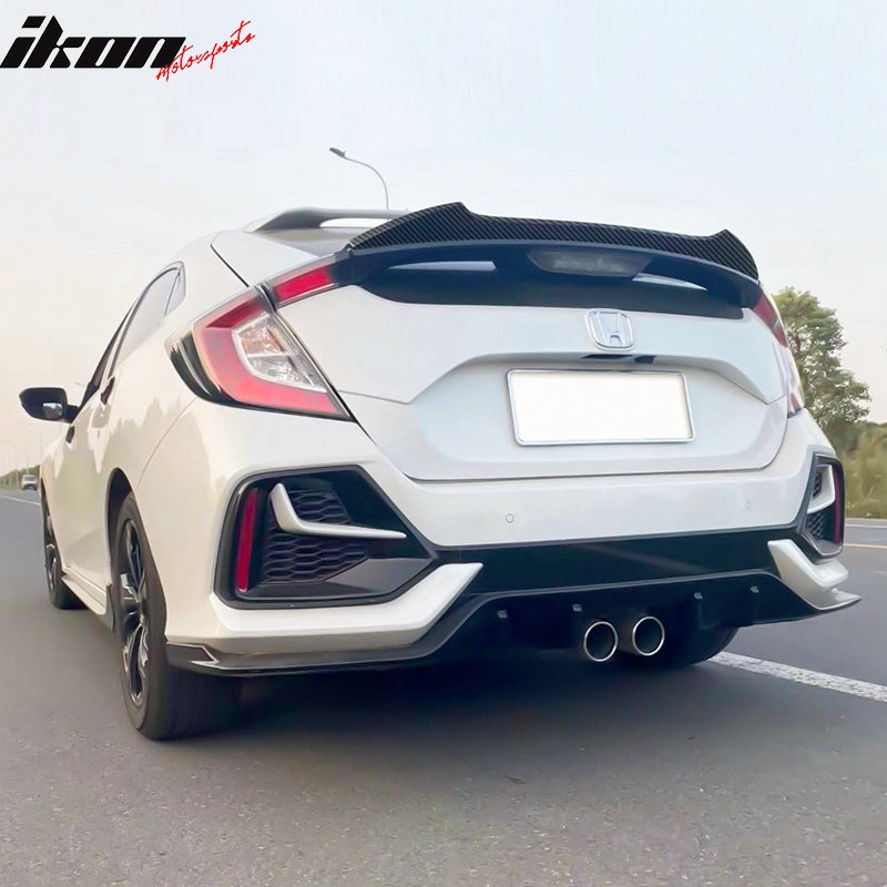 2017-2021 Honda Civic 10th Hatchback V Style CF Print Rear Spoiler