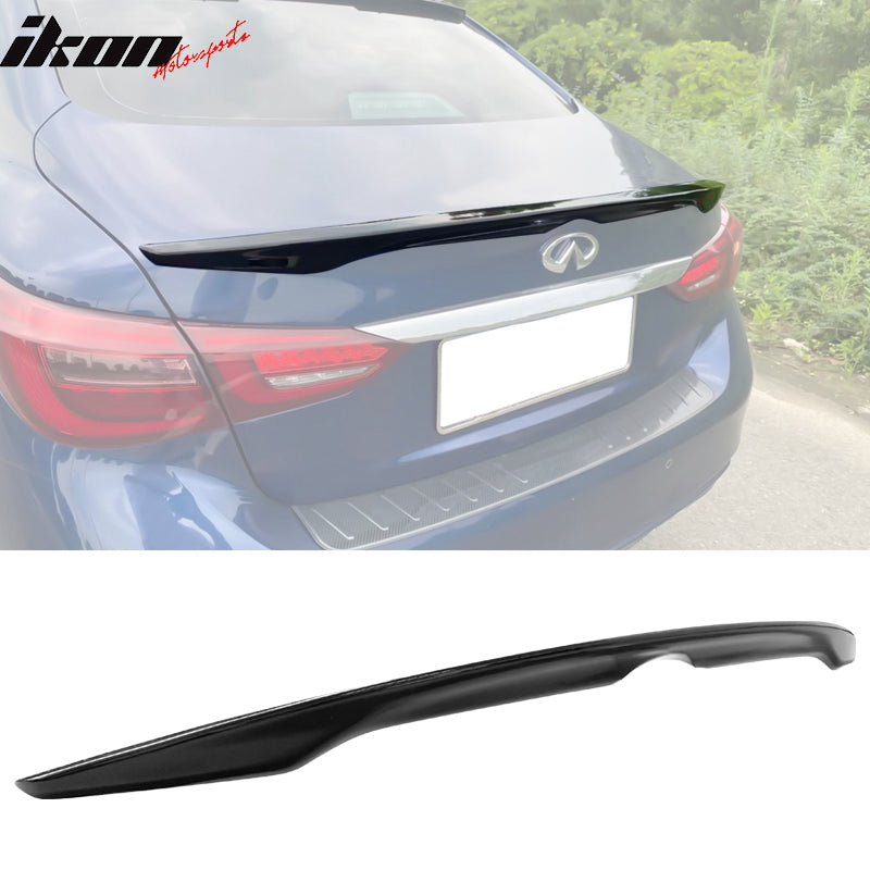 2014-2024 Infiniti Q50 OEM Style Gloss Black Rear Spoiler Wing ABS