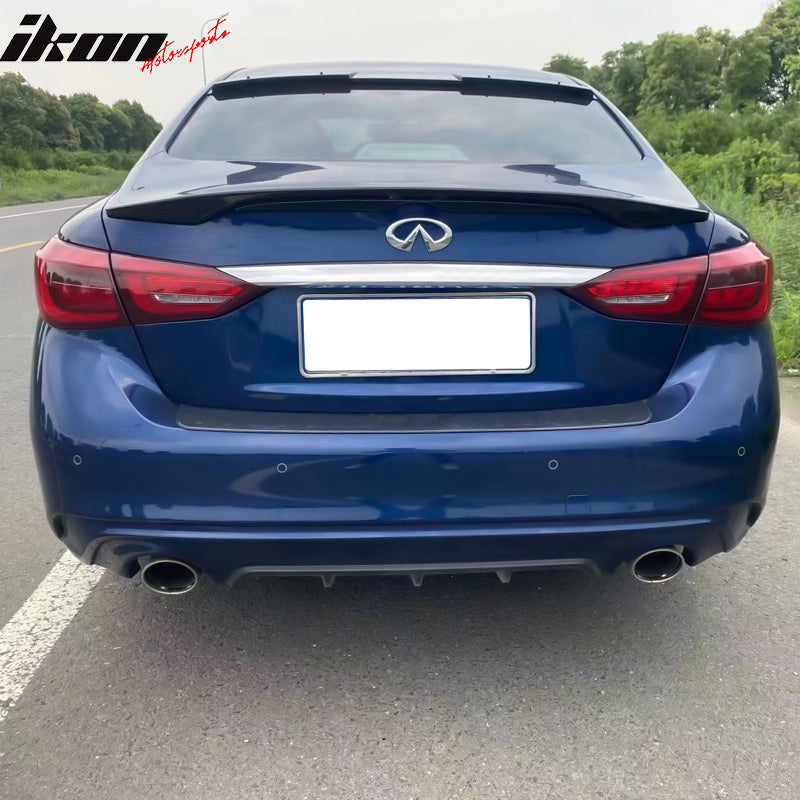 2014-2024 Infiniti Q50 OEM Style Gloss Black Rear Spoiler Wing ABS