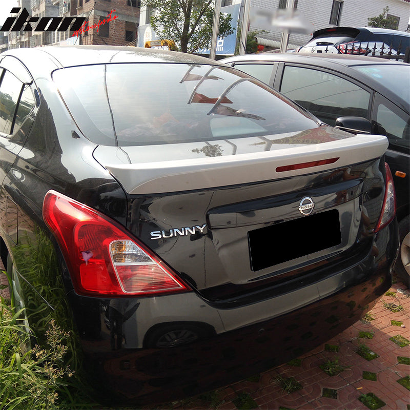 2012-2019 Nissan Versa 4 Door Matte Black Rear Spoiler Wing ABS