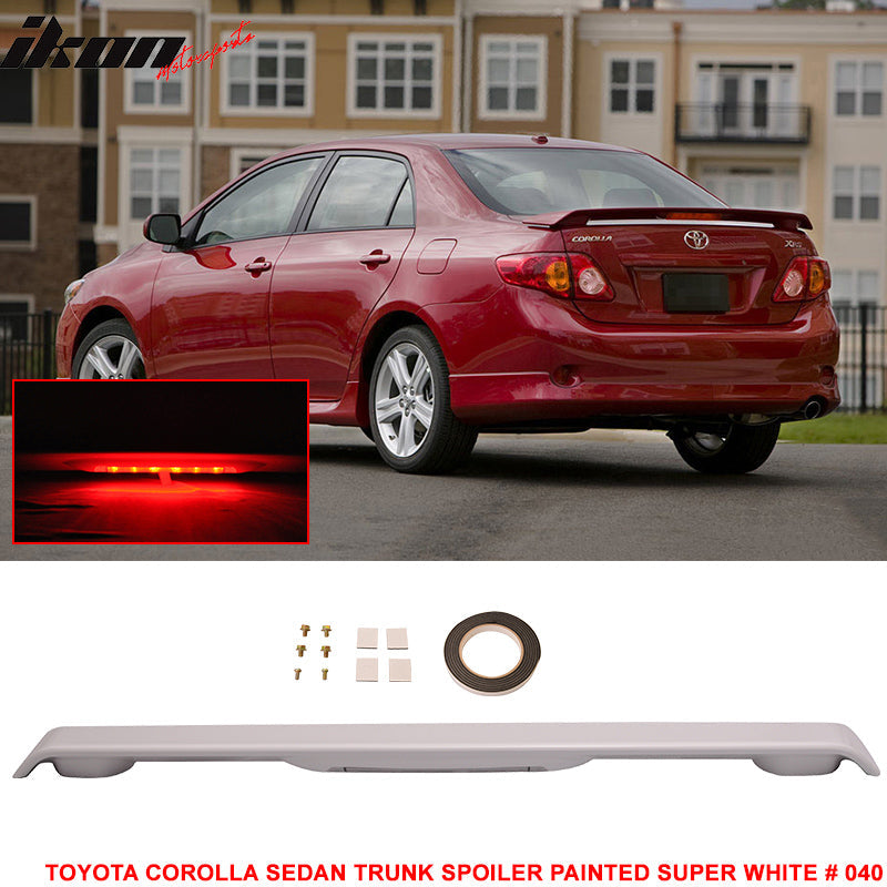 2009-2013 Toyota Corolla Sedan Trunk Spoiler with 3RD LED Brake Light