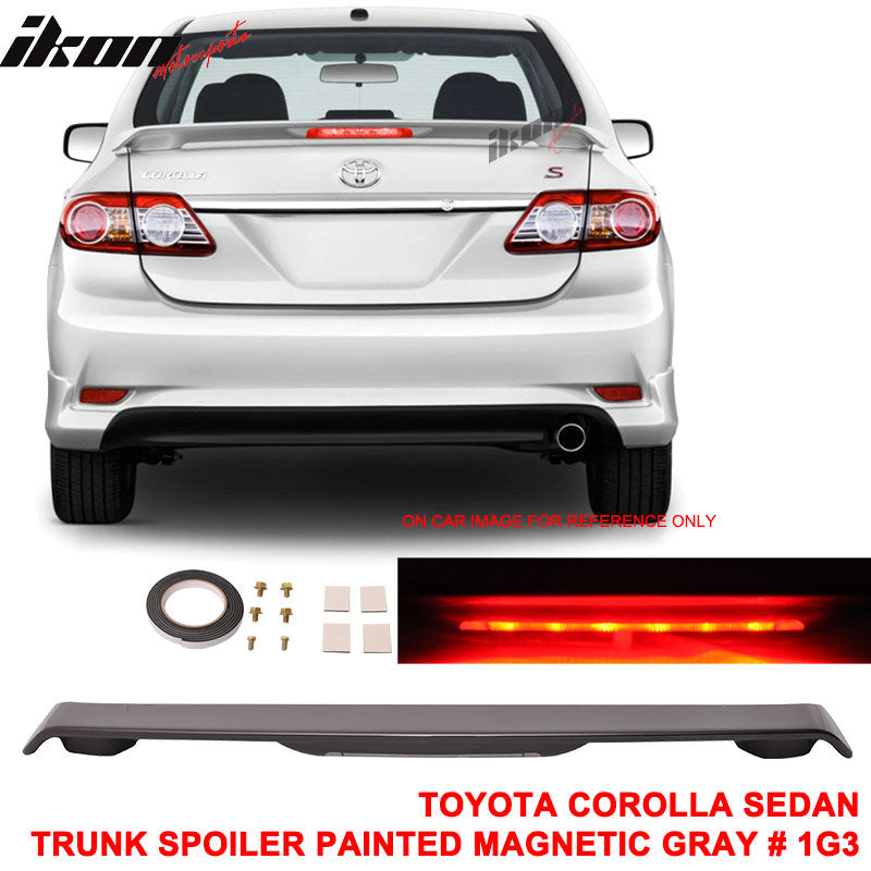 2009-2013 Toyota Corolla Sedan Trunk Spoiler with 3RD LED Brake Light