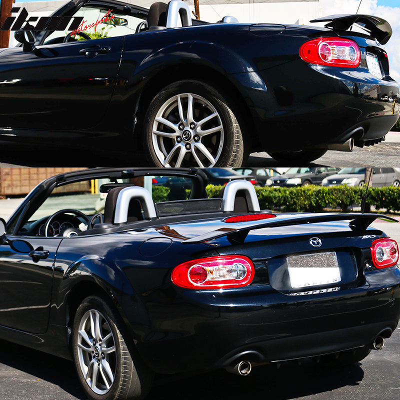 2006-2015 Mazda Miata IKON Type A Matte Black Rear Spoiler Wing ABS