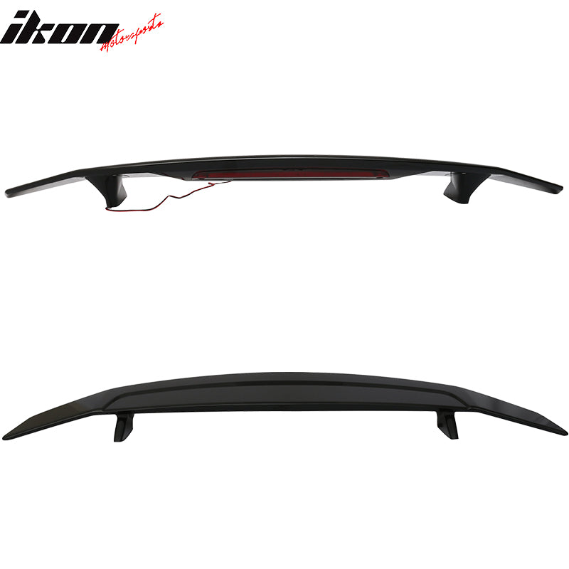 Universal Rear Spoiler Wing With 3rd Brake Light Ikon Style Trunk Wing