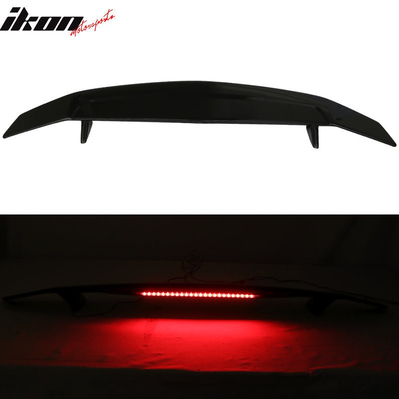 Universal Rear Spoiler Wing With 3rd Brake Light Ikon Style Trunk Wing
