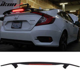 Universal Rear Spoiler Wing With 3rd Brake Light Ikon Style Trunk Wing