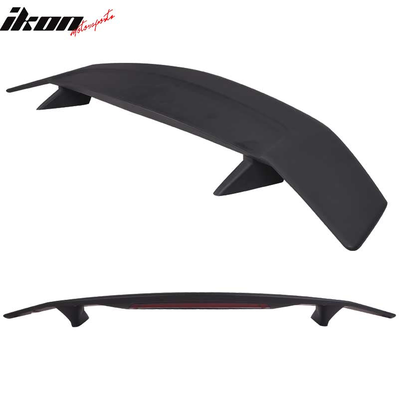 Universal Rear Spoiler Wing With 3rd Brake Light Ikon Style Trunk Wing