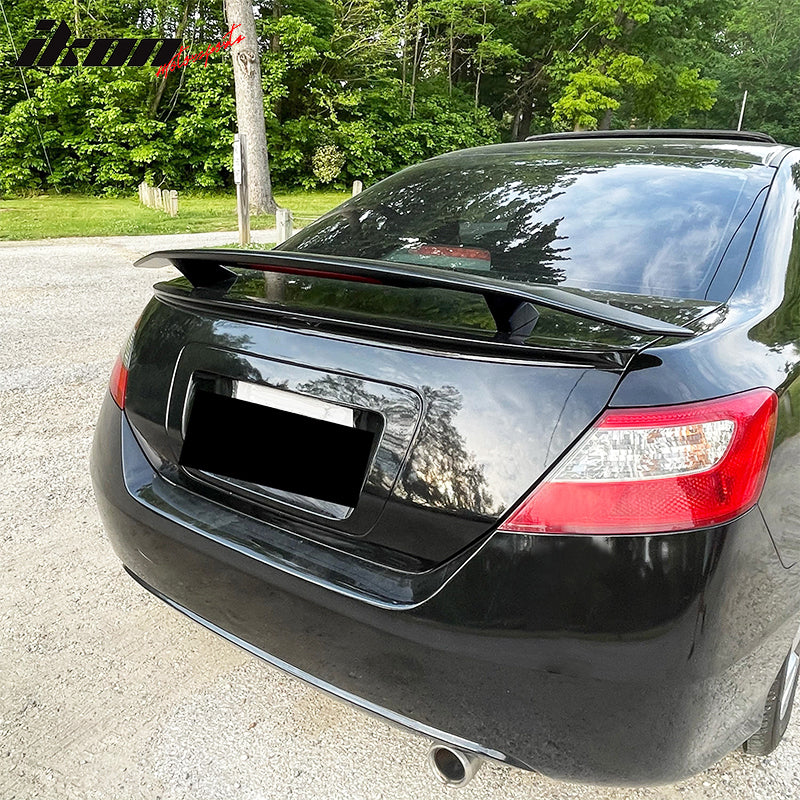Universal Rear Spoiler Wing With 3rd Brake Light Ikon Style Trunk Wing