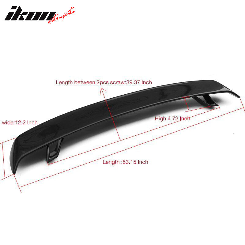 Universal Fitment Black Rear Trunk Spoiler Wing Lip Carbon Fiber CF