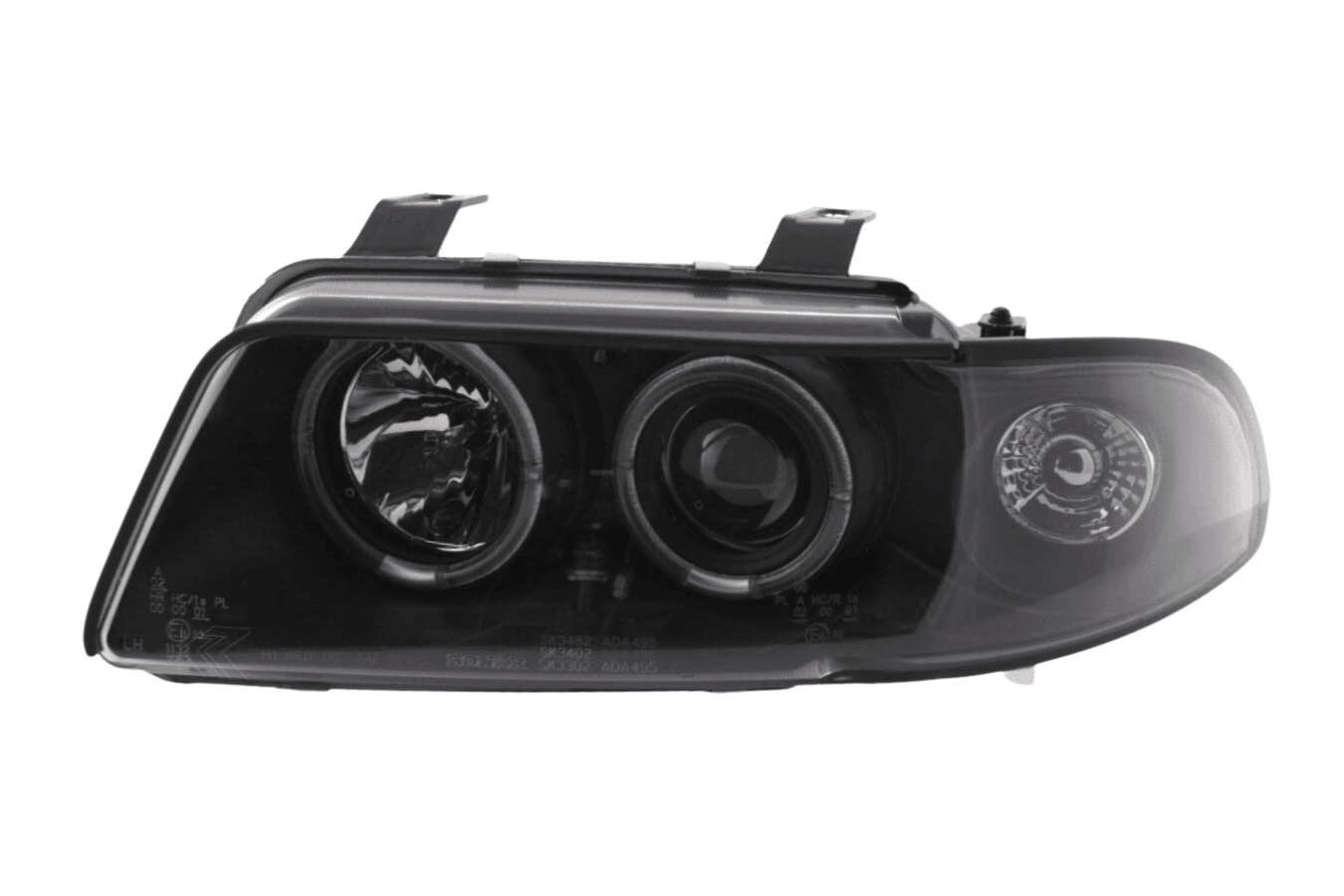 Audi A4 (B5 8D) Black Angel Eye Headlight Set (1995-1999) - K2 Industries
