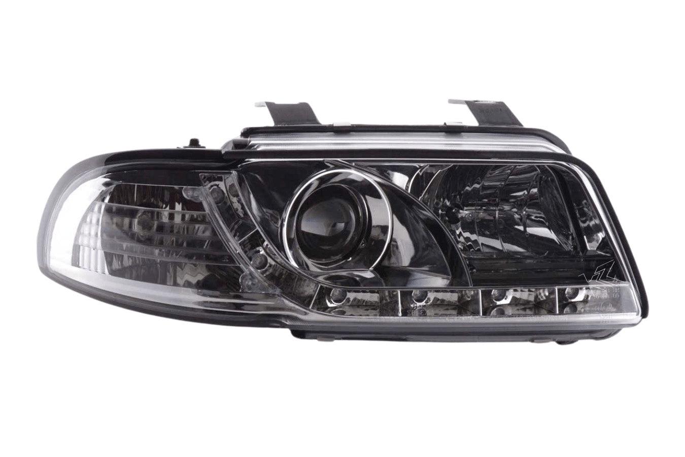 Audi A4 (B5 8D) Chrome LED Headlights with Daytime Running Lights (1995-1999) - K2 Industries