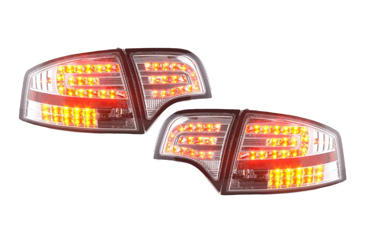 Audi A4 (B7/8E) Sedan Chrome Clear LED Taillights Set (2004-2007) - K2 Industries