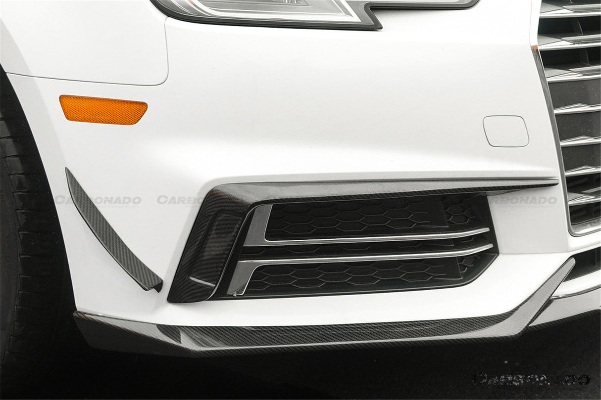 2017-2018 AUDI B9 A4 Sport  S4 MD Style Carbon Fiber front bumper air vents trim