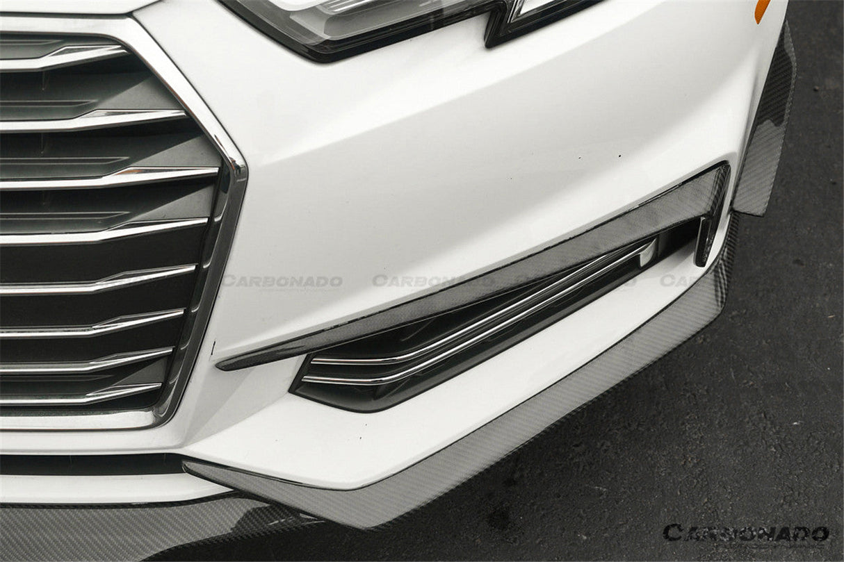 2017-2018 AUDI B9 A4 Sport  S4 MD Style Carbon Fiber Front Canards