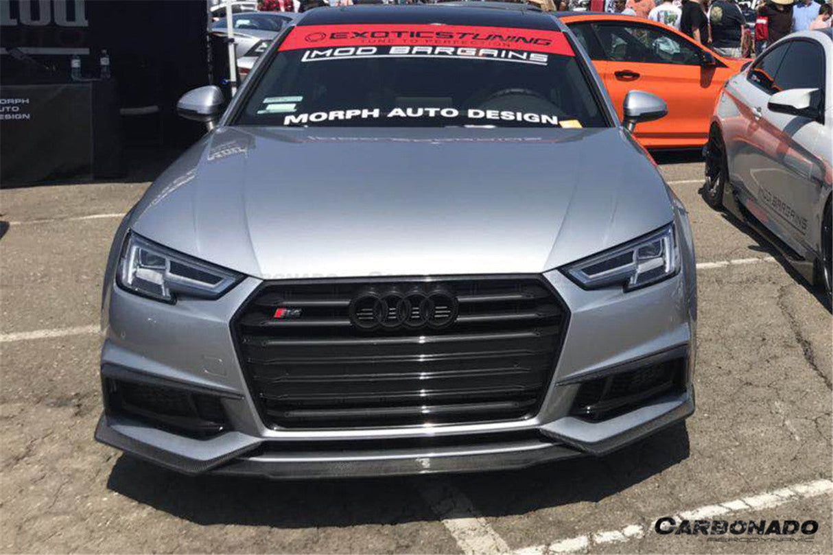 2017-2018 AUDI B9 A4 Sport  S4 MD Style Carbon Fiber front bumper air vents trim