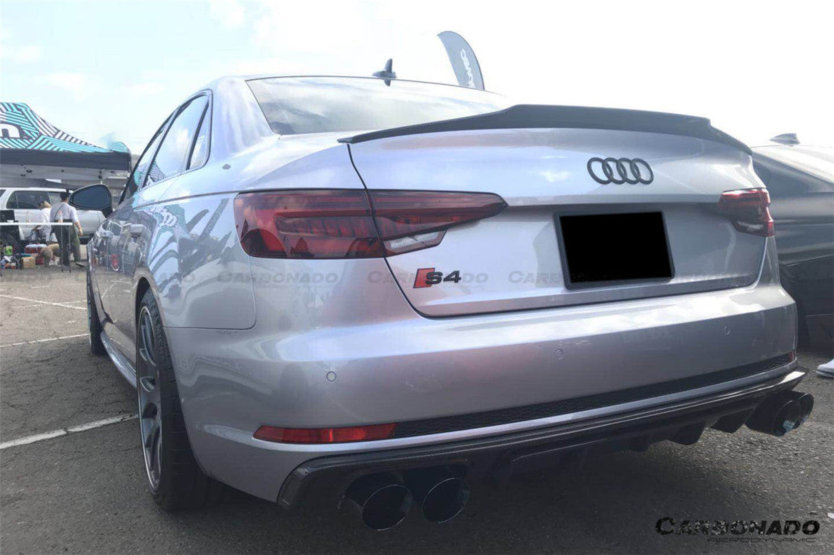 2017-2018 AUDI B9 A4 Sport  S4 MD Style Carbon Fiber Trunk Spoiler