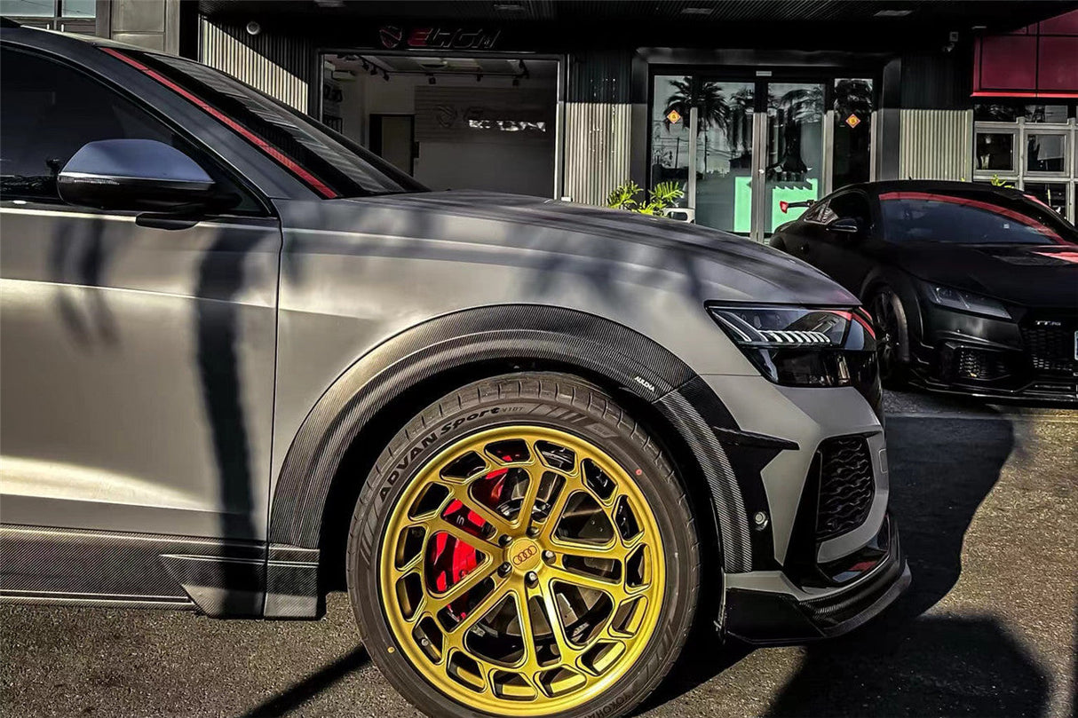 2020-2023 Audi RSQ8 AD Style Dry Carbon Fiber Fender Flare Wheel Trims