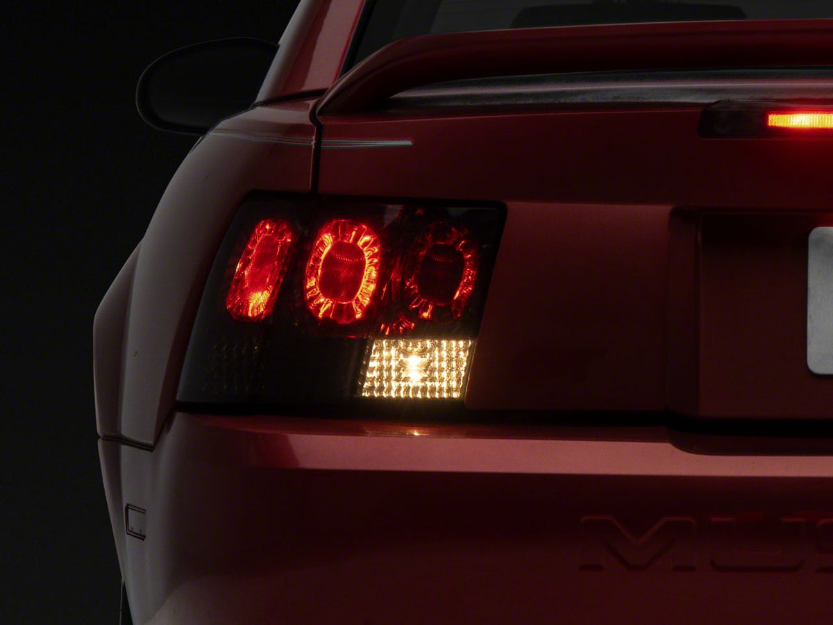 Raxiom Axial Series Altezza Style Tail Lights; Black Housing; Lightly Smoked Lens (99-04 Mustang, Excluding 99-01 Cobra)