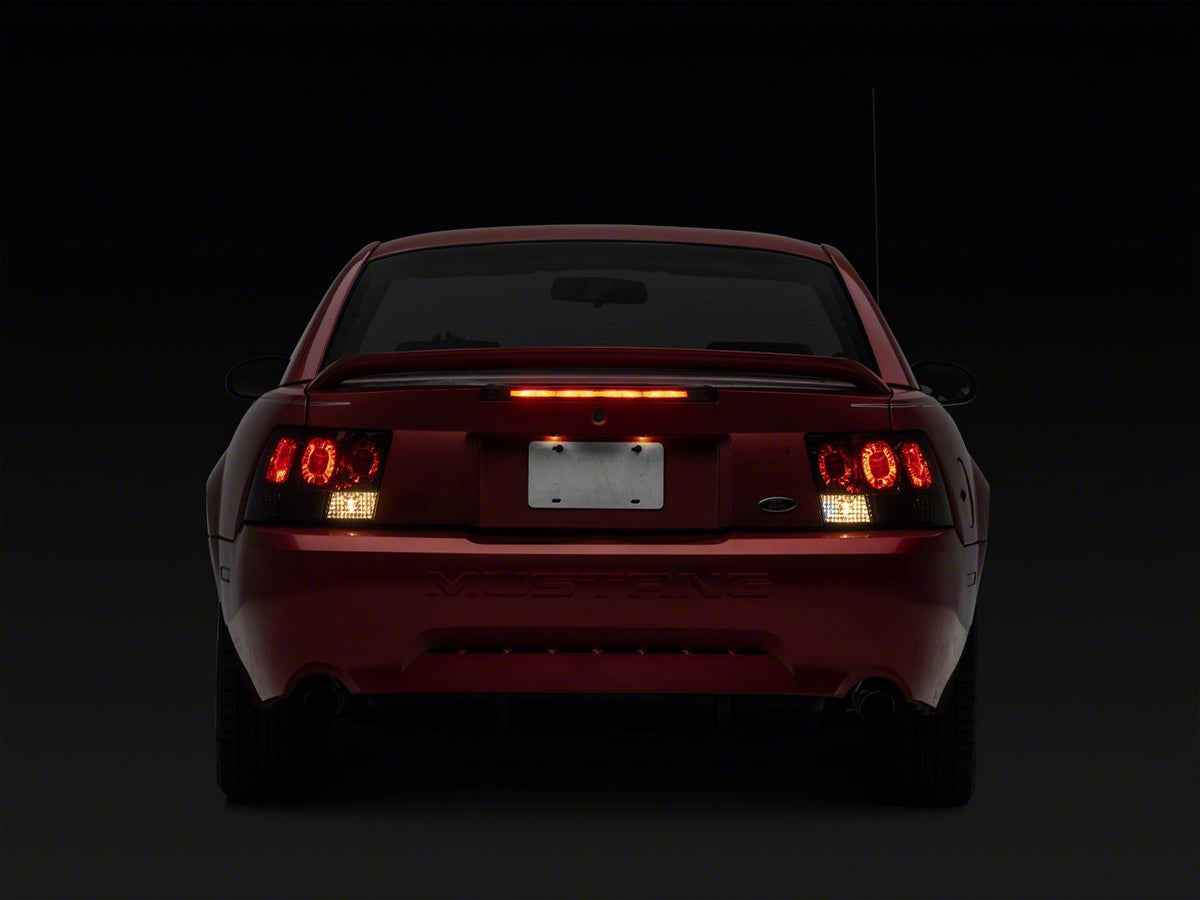 Raxiom Axial Series Altezza Style Tail Lights; Black Housing; Lightly Smoked Lens (99-04 Mustang, Excluding 99-01 Cobra)
