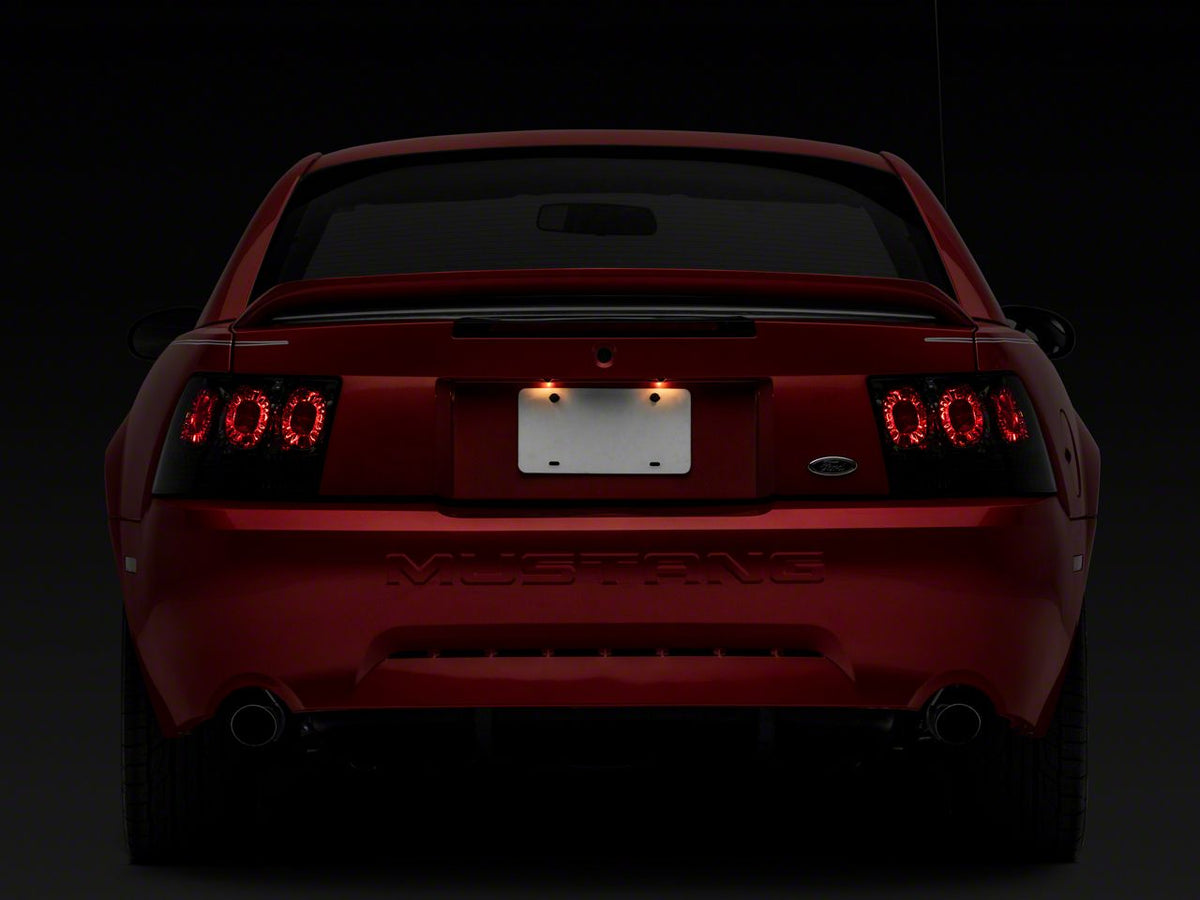 Raxiom Axial Series Altezza Style Tail Lights; Black Housing; Lightly Smoked Lens (99-04 Mustang, Excluding 99-01 Cobra)