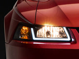 Raxiom Axial Series Headlights With Led Bar; Black Housing; Clear Lens (99-04 Mustang)