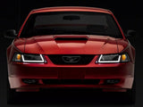 Raxiom Axial Series Headlights With Led Bar; Black Housing; Clear Lens (99-04 Mustang)