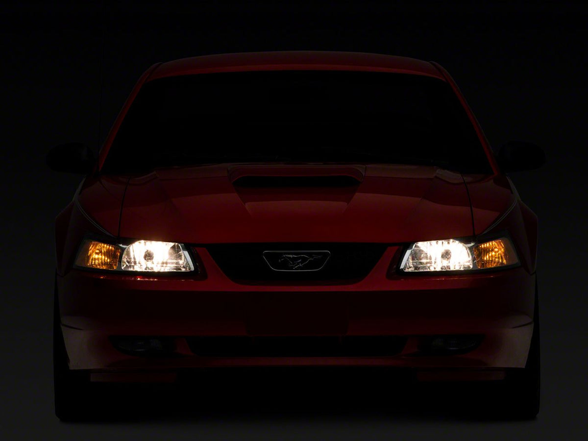 Raxiom Axial Series Oem Style Replacement Headlights; Chrome Housing; Clear Lens (99-04 Mustang)