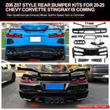 Z06 Z07 Style Rear Bumper Kits for 20-25 Chevy Corvette Stingray Comin