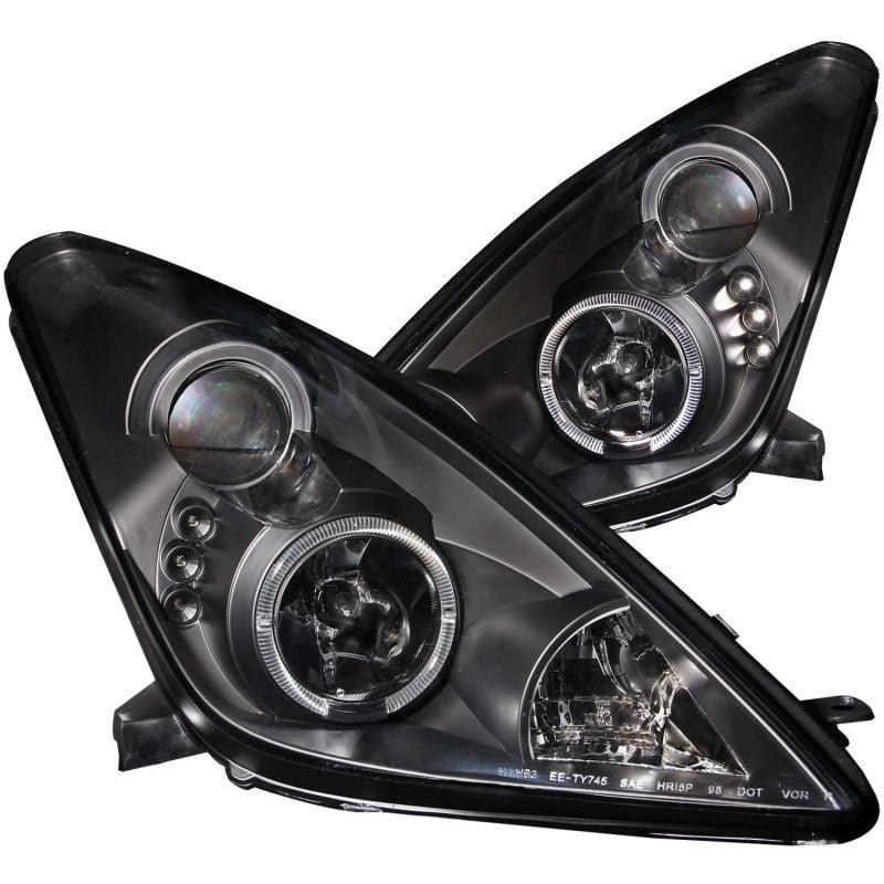 ANZO 2000 2005 Toyota Celica Projector Headlights w Halo Black
