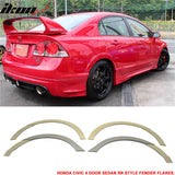 Fits 06-11 Civic Mugen RR Front Bumper + Fender Flare + LED DRL Lights